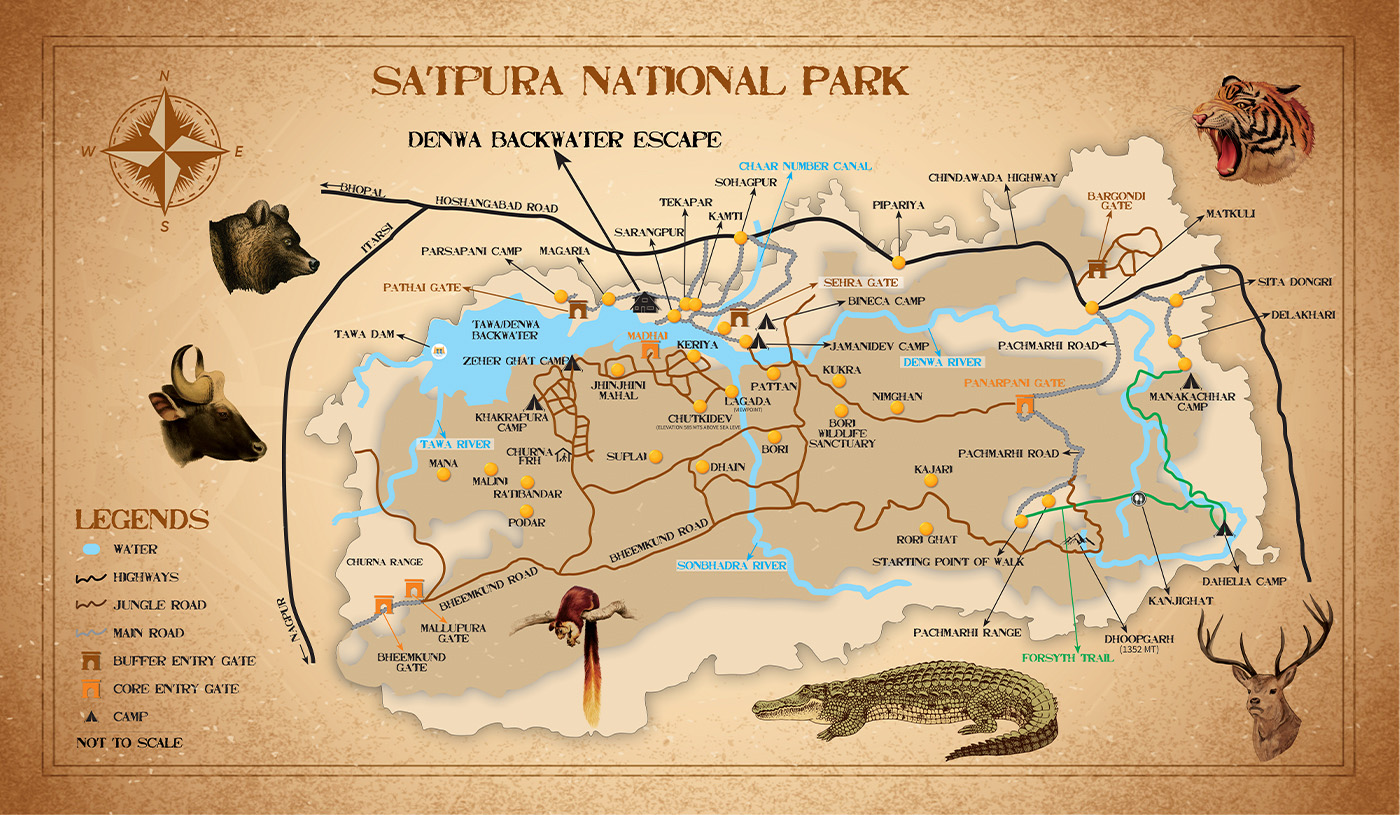Denwa Map Satpura National Park 